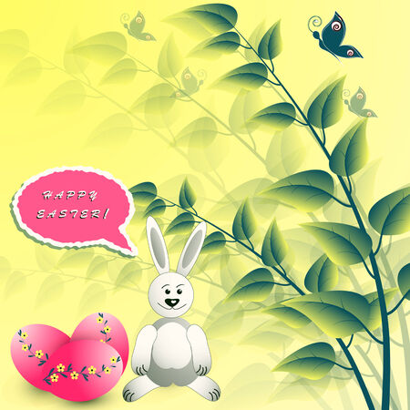 vector illustration greeting card Happy Easterのイラスト素材