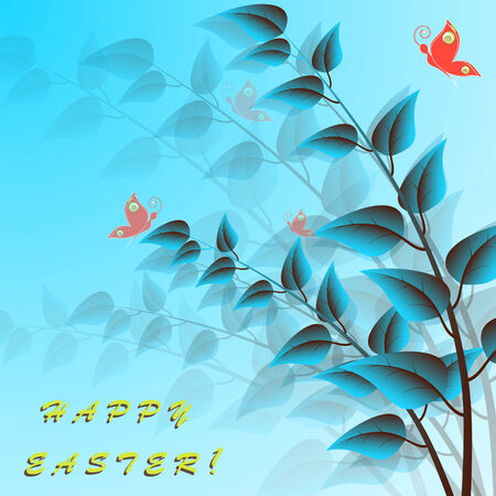 vector illustration greeting card Happy Easter のイラスト素材