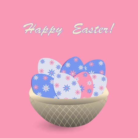 vector illustration of a greeting Happy Easterのイラスト素材
