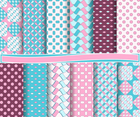 set of  abstract vector paper for scrapbook  のイラスト素材