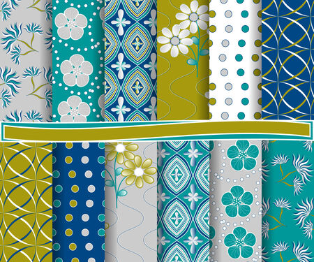 set of abstract floral vector paper for scrapbook のイラスト素材
