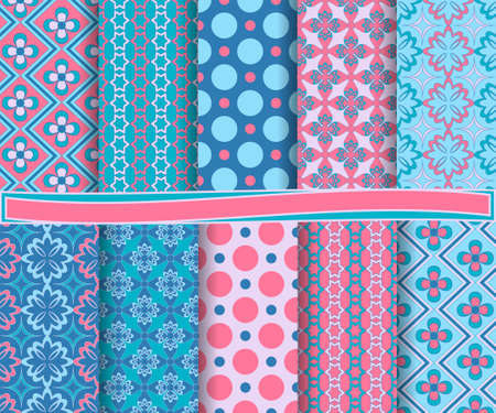 set of  abstract vector paper for scrapbook のイラスト素材