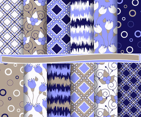 set of  abstract vector paper for scrapbook のイラスト素材