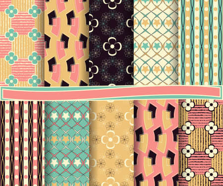 set of  abstract vector paper for scrapbook のイラスト素材