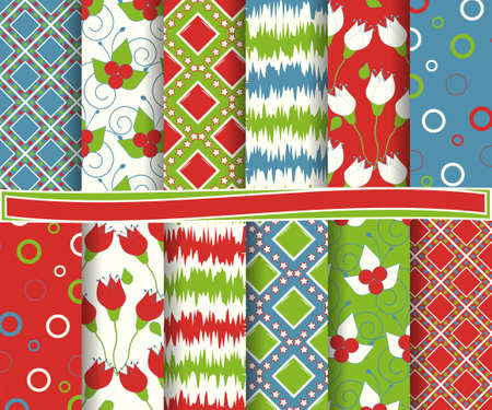 set of  abstract vector paper for scrapbook のイラスト素材