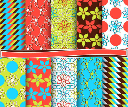 set of  abstract vector paper for scrapbook のイラスト素材