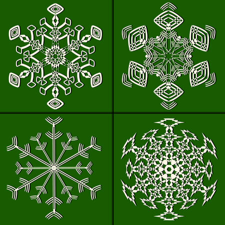 Christmas abstract vector set illustration of snowflakesのイラスト素材