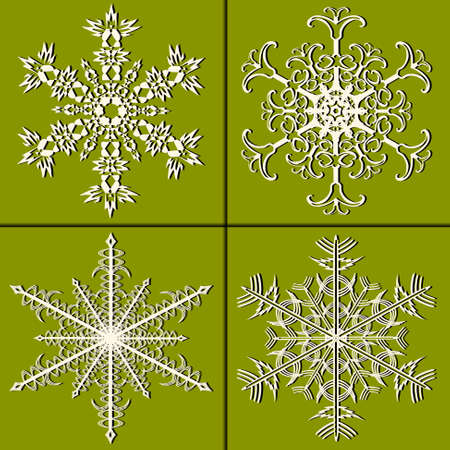 Christmas abstract vector set illustration of snowflakesのイラスト素材