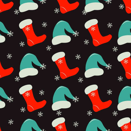 Seamless christmas vector illustration backgroundのイラスト素材