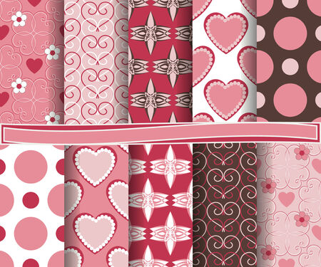set of  vector abstract Valentine's Day paper for scrapbookのイラスト素材