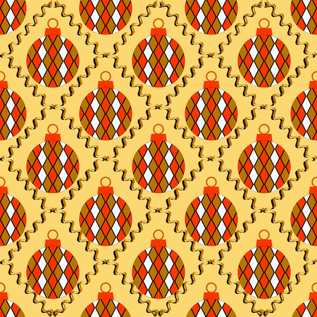 Christmas balls. Seamless abstract vector illustration backgroundのイラスト素材