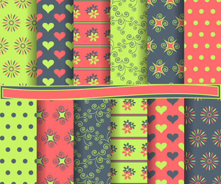 set of  abstract vector paper for scrapbookのイラスト素材