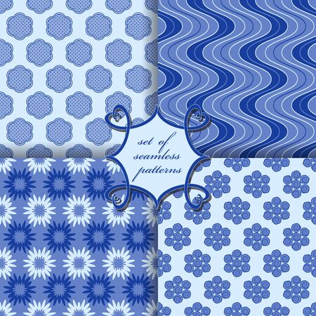 vector set of seamless patternsのイラスト素材