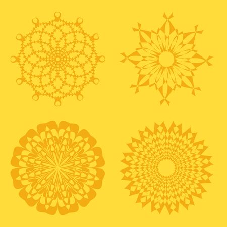 vector set of abstract circular patternsのイラスト素材