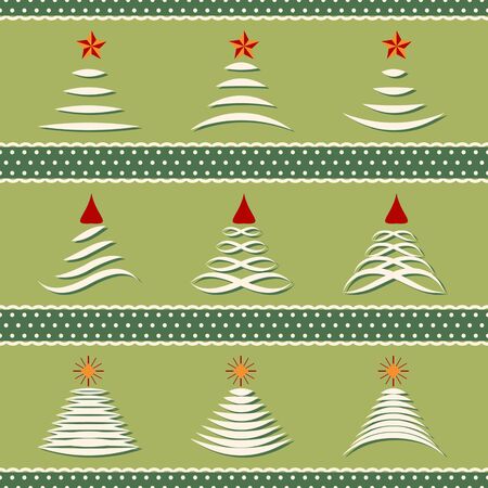 vector set of abstract Christmas treesのイラスト素材