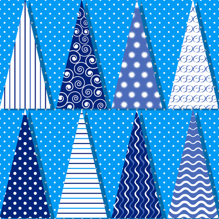 vector set of abstract Christmas treesのイラスト素材