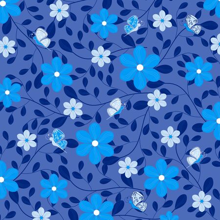 Abstract vector illustration background with decorative flowersのイラスト素材
