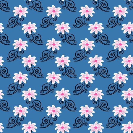 seamless vector illustration background of abstract flowersのイラスト素材