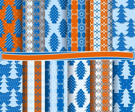 set of Christmas abstract vector paper with decorative shapes and design elements for scrapbookのイラスト素材