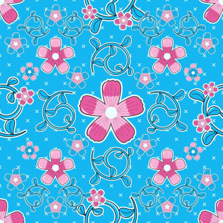 seamless abstract floral vector illustration backgroundのイラスト素材