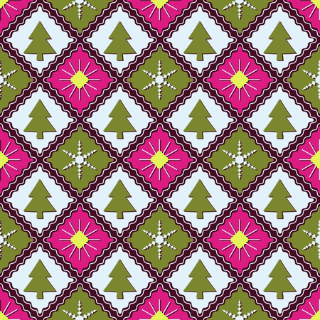 Seamless vector pattern with Christmas symbolsのイラスト素材