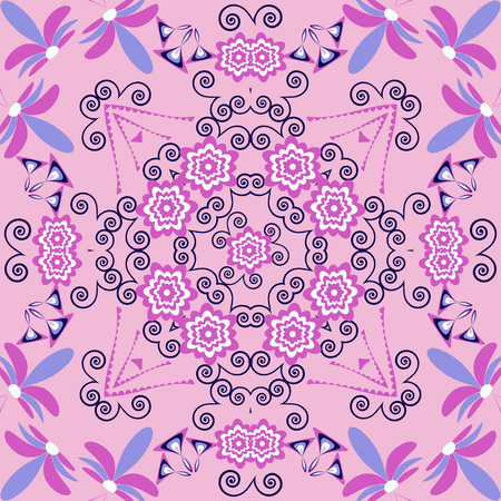 Seamless vector illustration background. Abstract shapes patternのイラスト素材