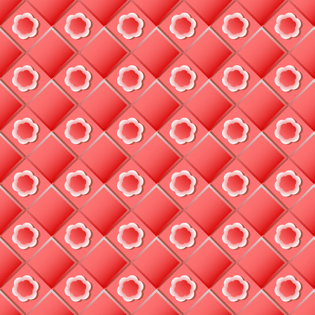 vector illustration background of geometric shapes and abstract ornamental flowersのイラスト素材