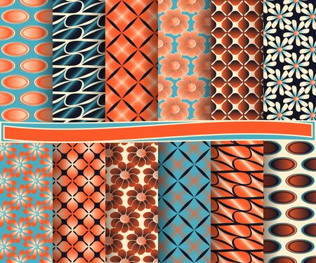 set of abstract vector paper with abstract shapes, and decorative flowers for scrapbookのイラスト素材