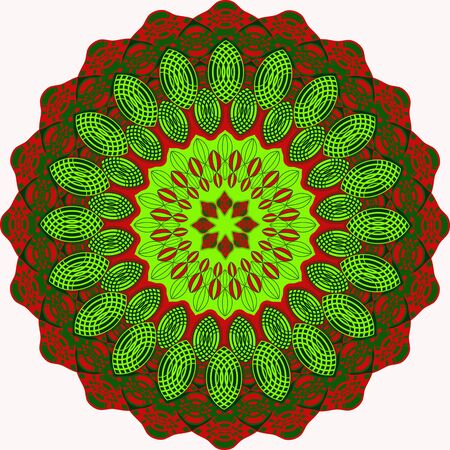 Vector illustration. Circular pattern of abstract shapesのイラスト素材