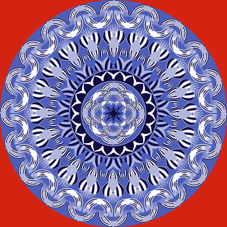 Vector illustration. Circular pattern of abstract shapesのイラスト素材