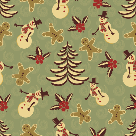 Abstract vector illustration. Decorative Christmas tree, Christmas symbols.のイラスト素材