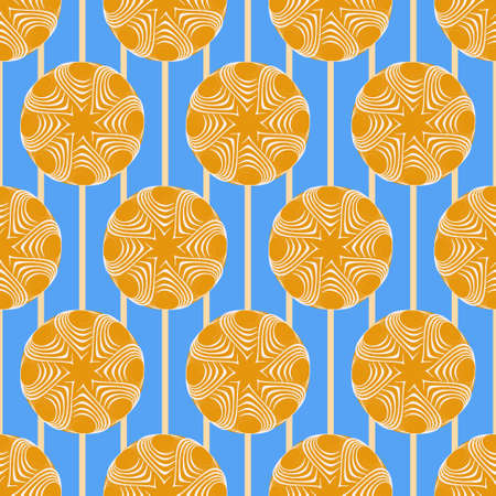 Seamless vector pattern background from circular patterns. Design elements for Scrapbook. Can be used for wallpapers, fills images, web page, background, surfaceのイラスト素材
