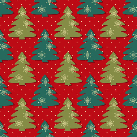 seamless vector illustration with christmas treesのイラスト素材