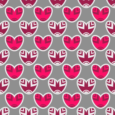 seamless vector illustration of Valentine's Day with abstract multicolor hearts