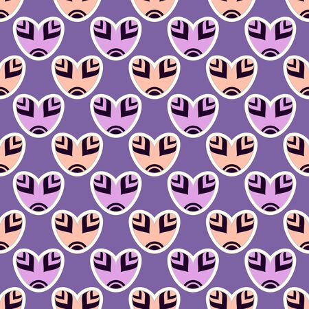 Seamless vector illustration of Valentine's day with abstract multicolor heartsのイラスト素材