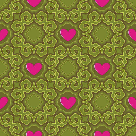 Seamless vector illustration of Valentine's Day background. Decorative pattern, heartのイラスト素材
