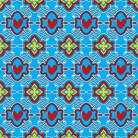 A Seamless vector illustration of Valentine's Day. Pattern of abstract shapes, decorative heartのイラスト素材