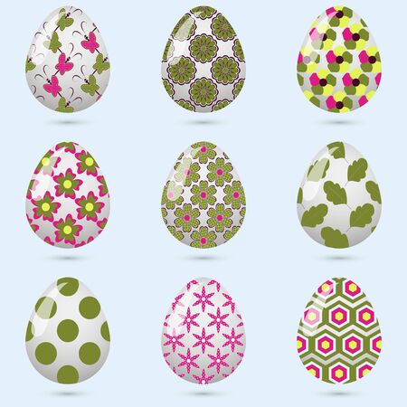 Vector set of Easterl dyed eggsのイラスト素材