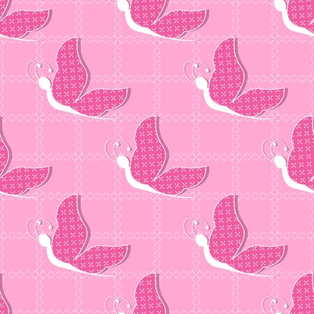 Seamless vector illustration background with decorative butterflies.のイラスト素材