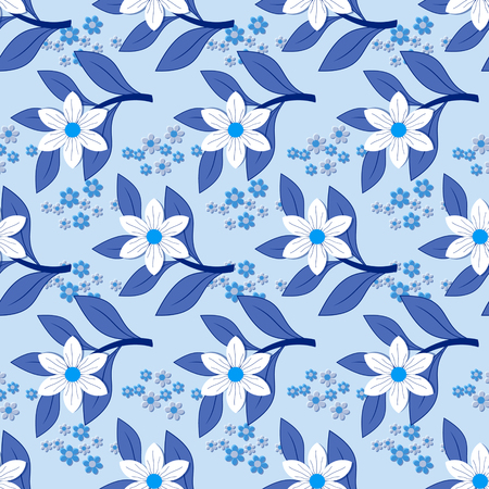 Vector floral illustration background. Abstract pattern of decorative flowers. Design elements for Scrapbook.のイラスト素材