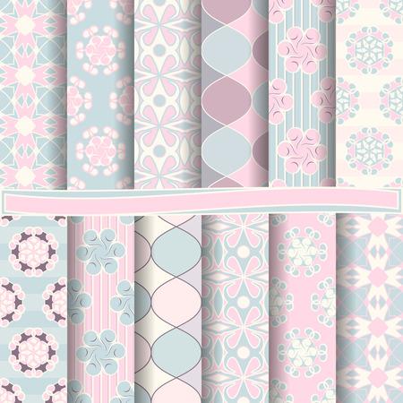 set of abstract vector paper with decorative shapes and design elements for scrapbook のイラスト素材