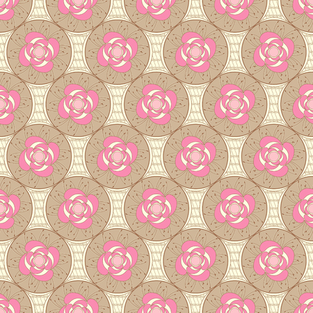 Seamless vector floral illustration background. Abstract pattern of decorative flowers. Design elements for Scrapbook. Can be used for wallpapers, fills images, background, surfaceのイラスト素材