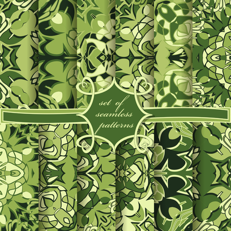 set of seamless vector patterns with abstract geometric shapesのイラスト素材