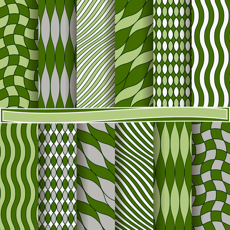 set of abstract vector paper with abstract patterns of wavy lines, geometric shapesのイラスト素材