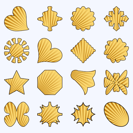 set of vector  abstract striped elements  isolated on white backgroundのイラスト素材