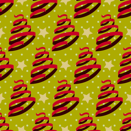 Seamless christmas vector illustration background. Decorative Christmas treeのイラスト素材