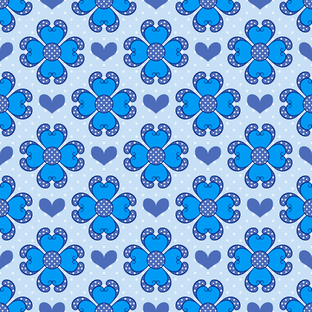 Happy Valentine's Day. Seamless vector illustration. Decorative heart with ornamental flowersのイラスト素材