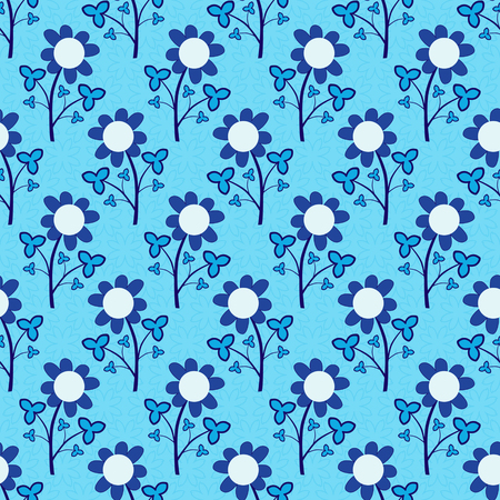 seamless vector illustration background with decorative flowersのイラスト素材