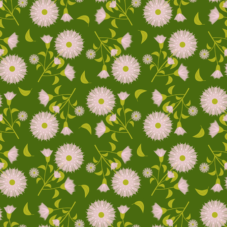 seamless vector illustration background with decorative flowersのイラスト素材