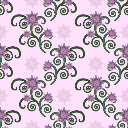 Decorative floral background. Seamless vector illustrationのイラスト素材